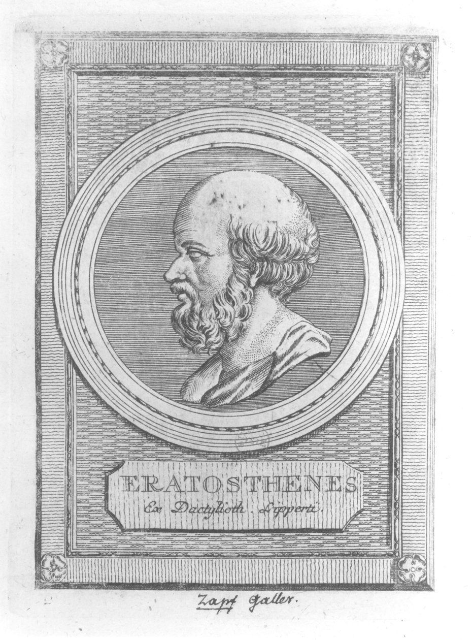 Porträtt av Eratosthenes (ca 284-192 f.Kr.) av French School
