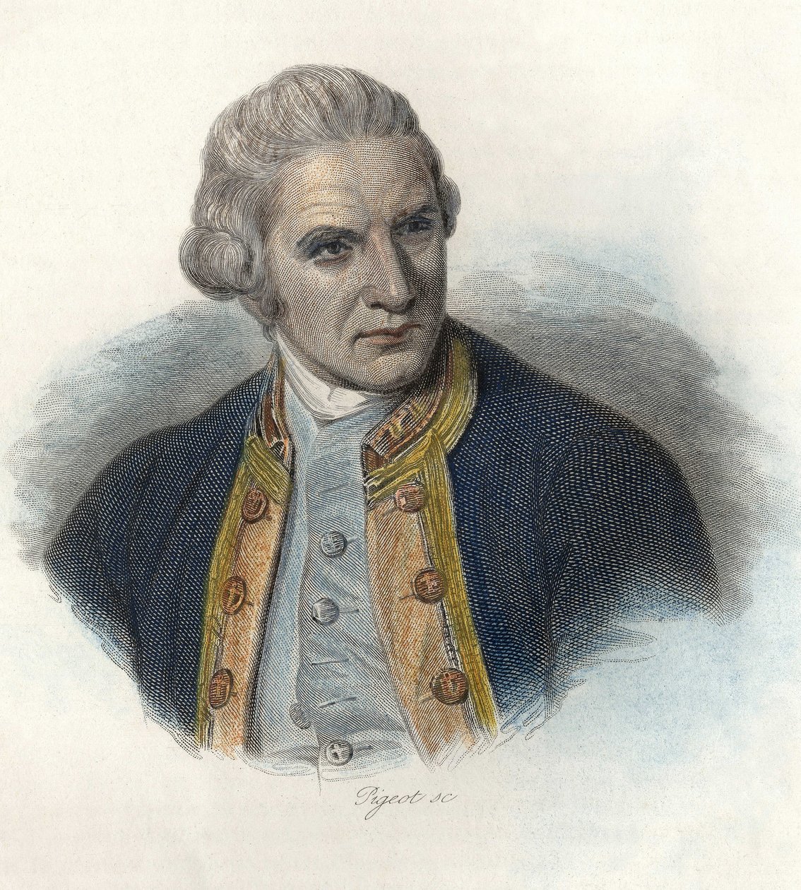 Porträtt av James Cook av French School