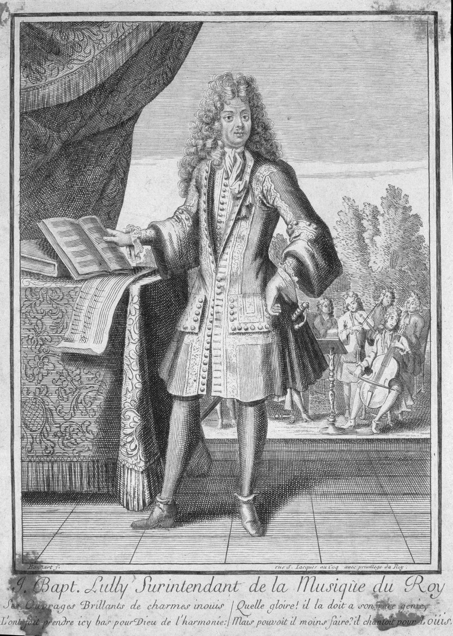 Porträtt av Jean-Baptiste Lully (1632-87) av French School