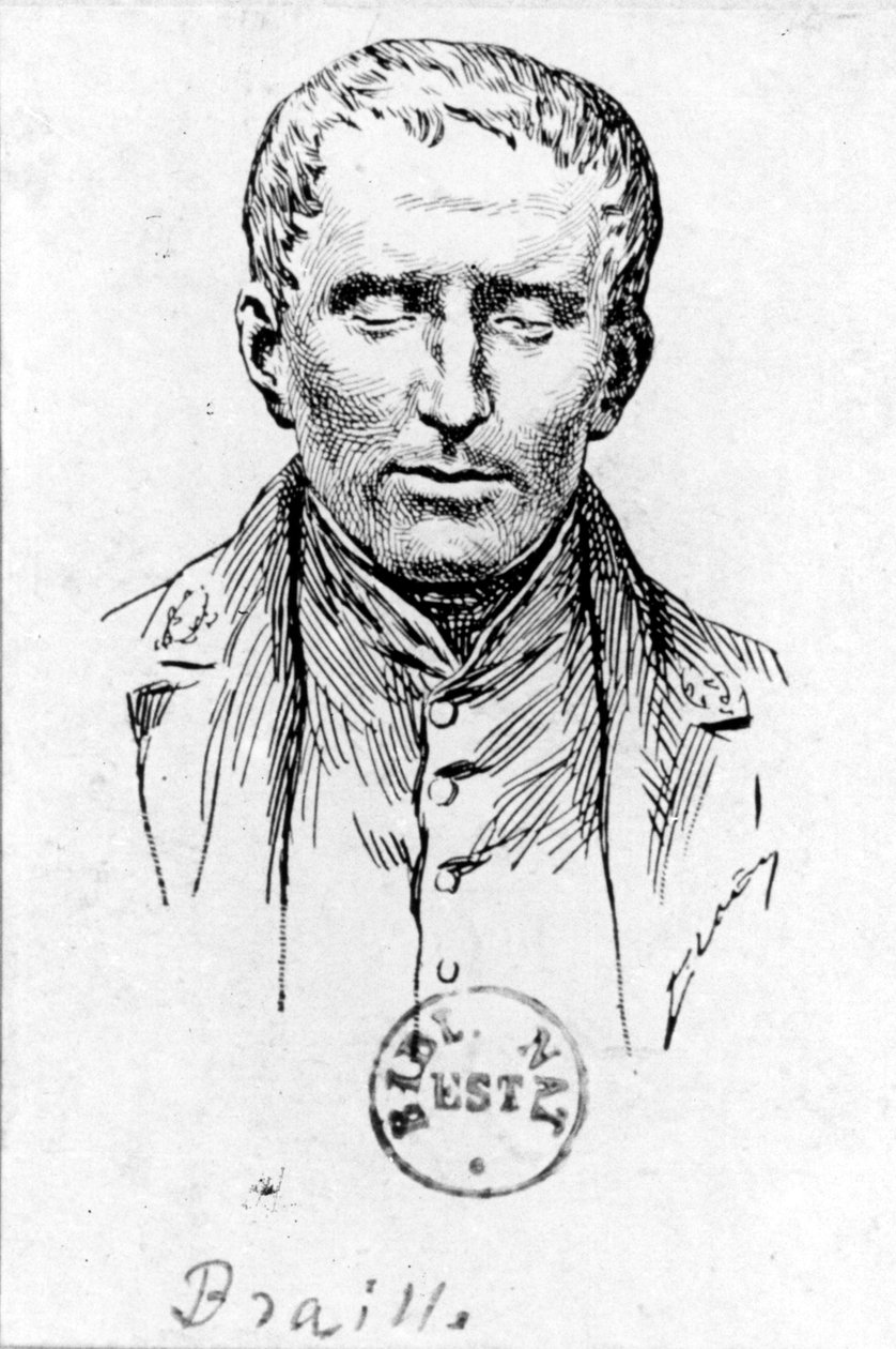 Porträtt av Louis Braille (1809-1852) av French School