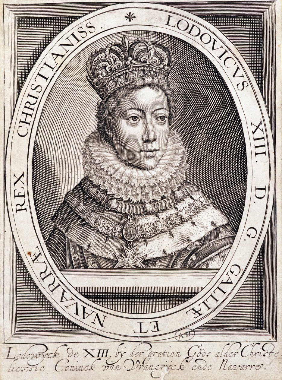 Porträtt av Ludvig XIII, ung. av French School