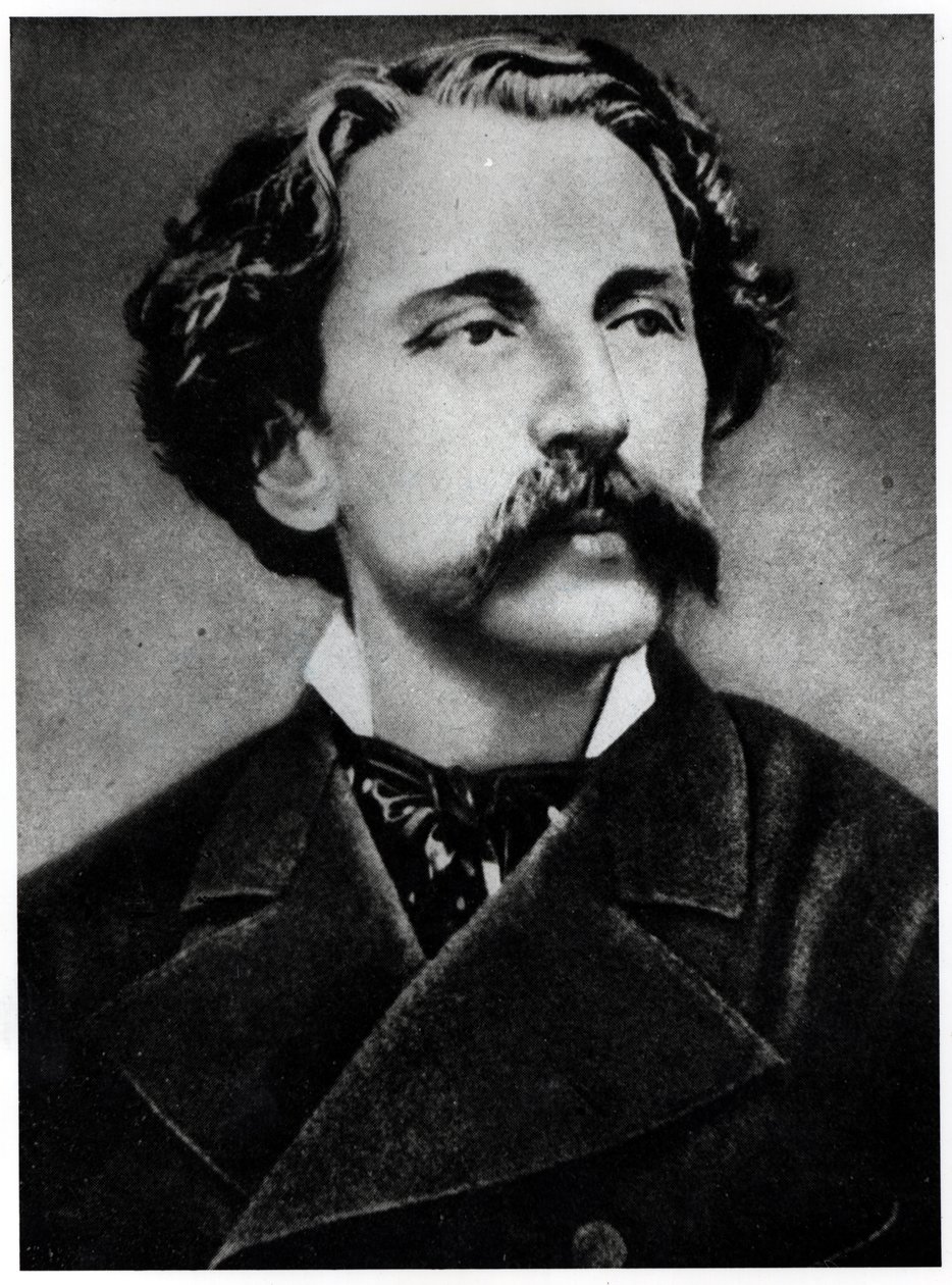 Porträtt av Stephane Mallarme (1842-98), c.1873 av French School