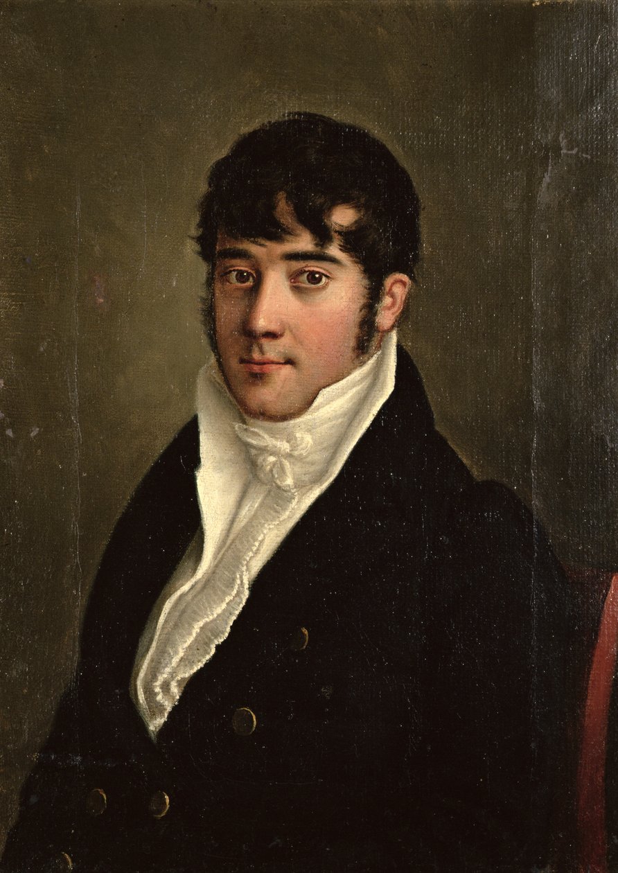 Porträtt av en sittande gentleman, c.1825 av French School