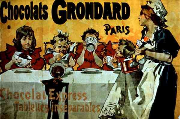 Affisch för "Grondard Chocolates", Paris (färglitografi) av French School