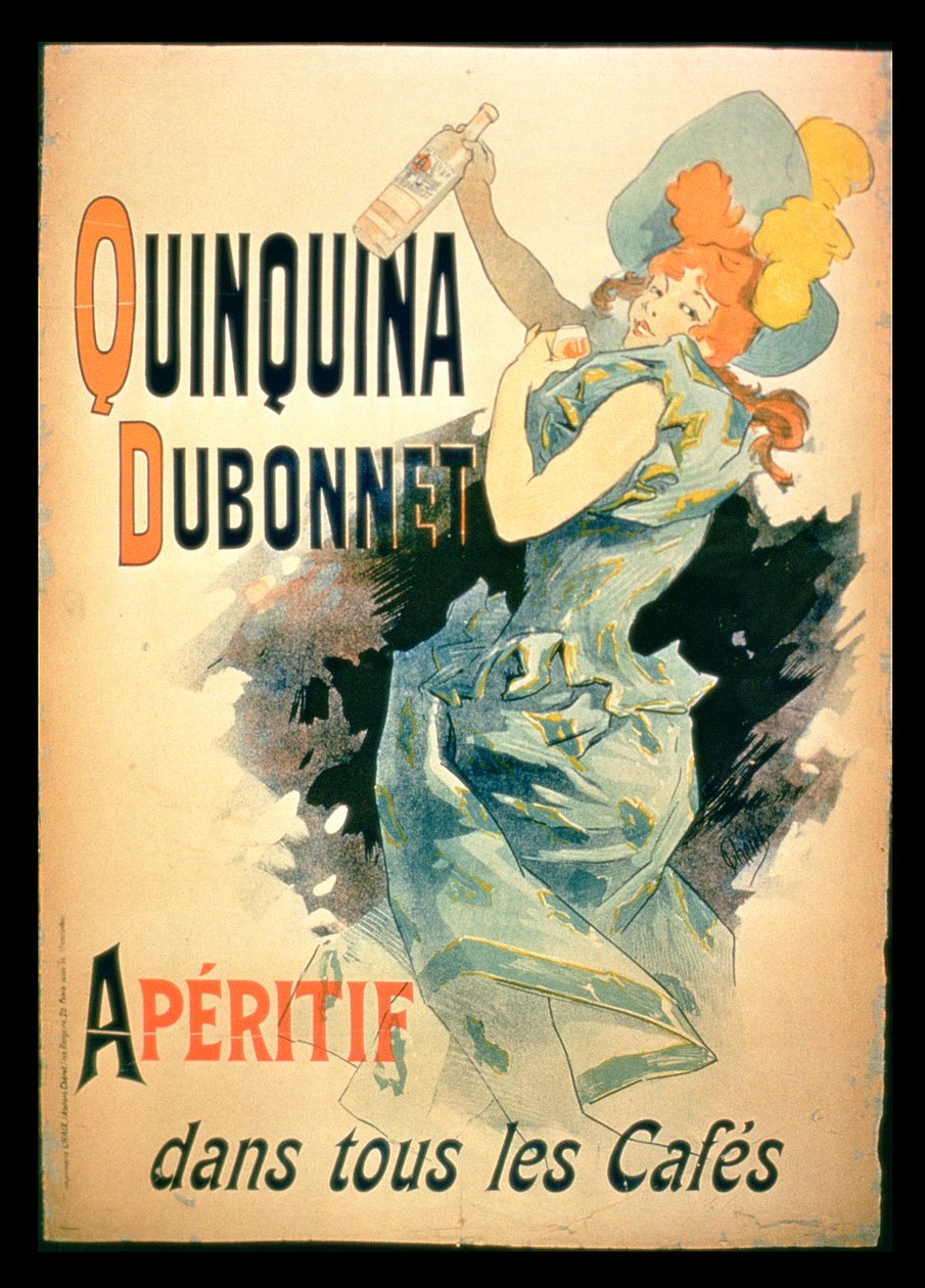 Affisch som annonserar Quinquina från Dubonnet av French School