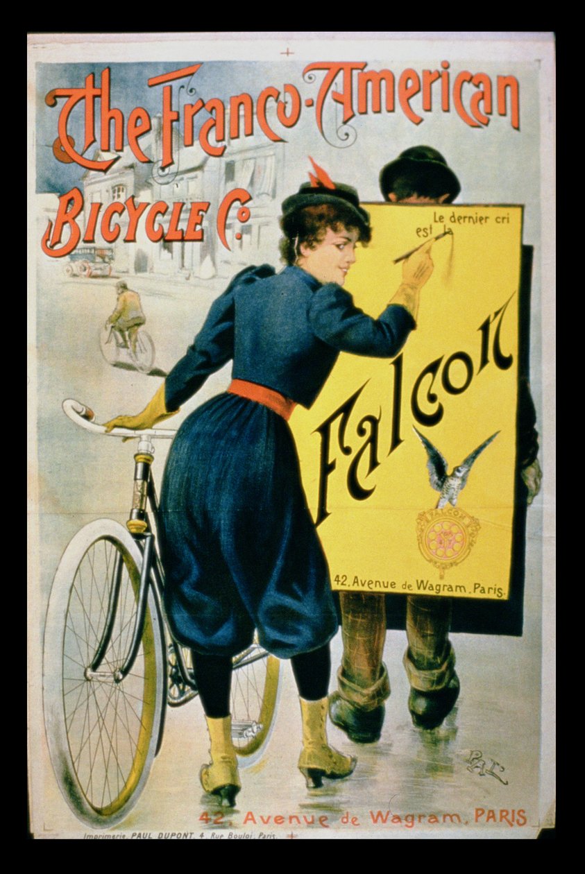 Affischannonsering The Franco-American Bicycle Co., Paris av French School