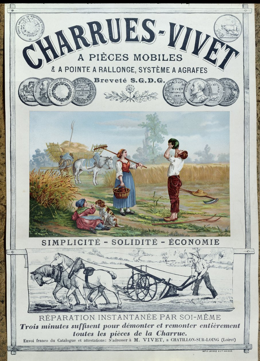 Affischreklam Live on Plows, c.1891 av French School