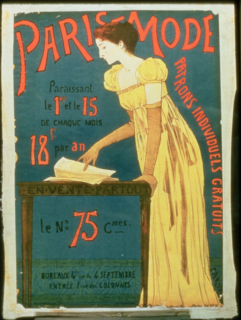Affischreklamprenumerationer på Paris Mode Magazine av French School