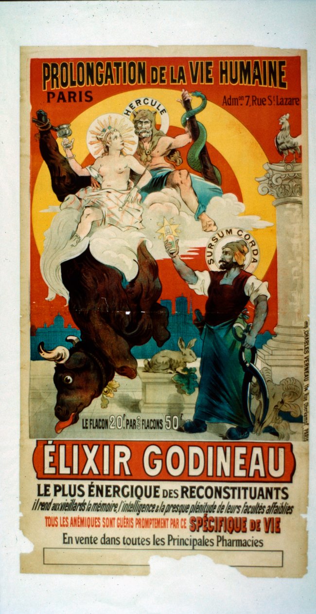 Affisch för Elixir Godineau, ca 1900 av French School