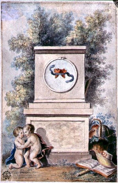 Putti vid Kärlekens monument av French School