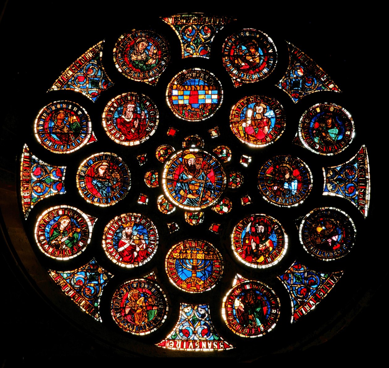 Rosenfönster föreställande det gamla förbundet, c.1235 av French School
