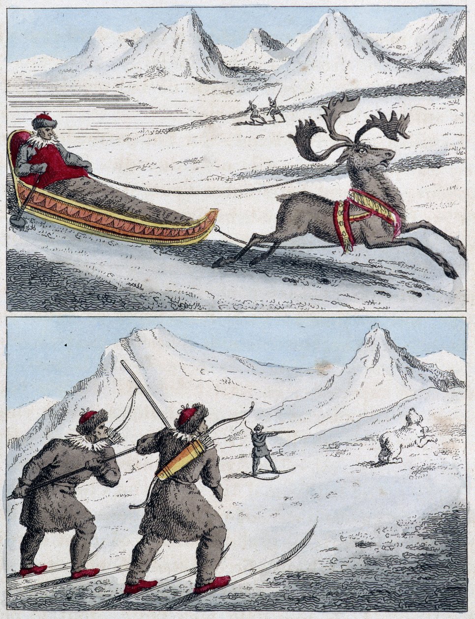 Samernas jakt och samernas pulka. av French School
