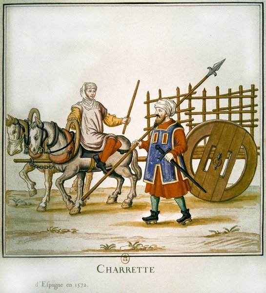 Spansk vagn, 1672 (wc på papper) av French School