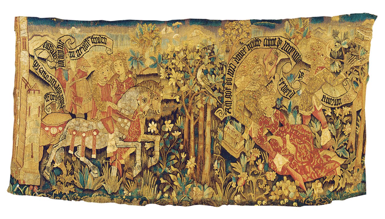 Strasbourg mytologiska gobelängfragment, c.1470-80 av French School