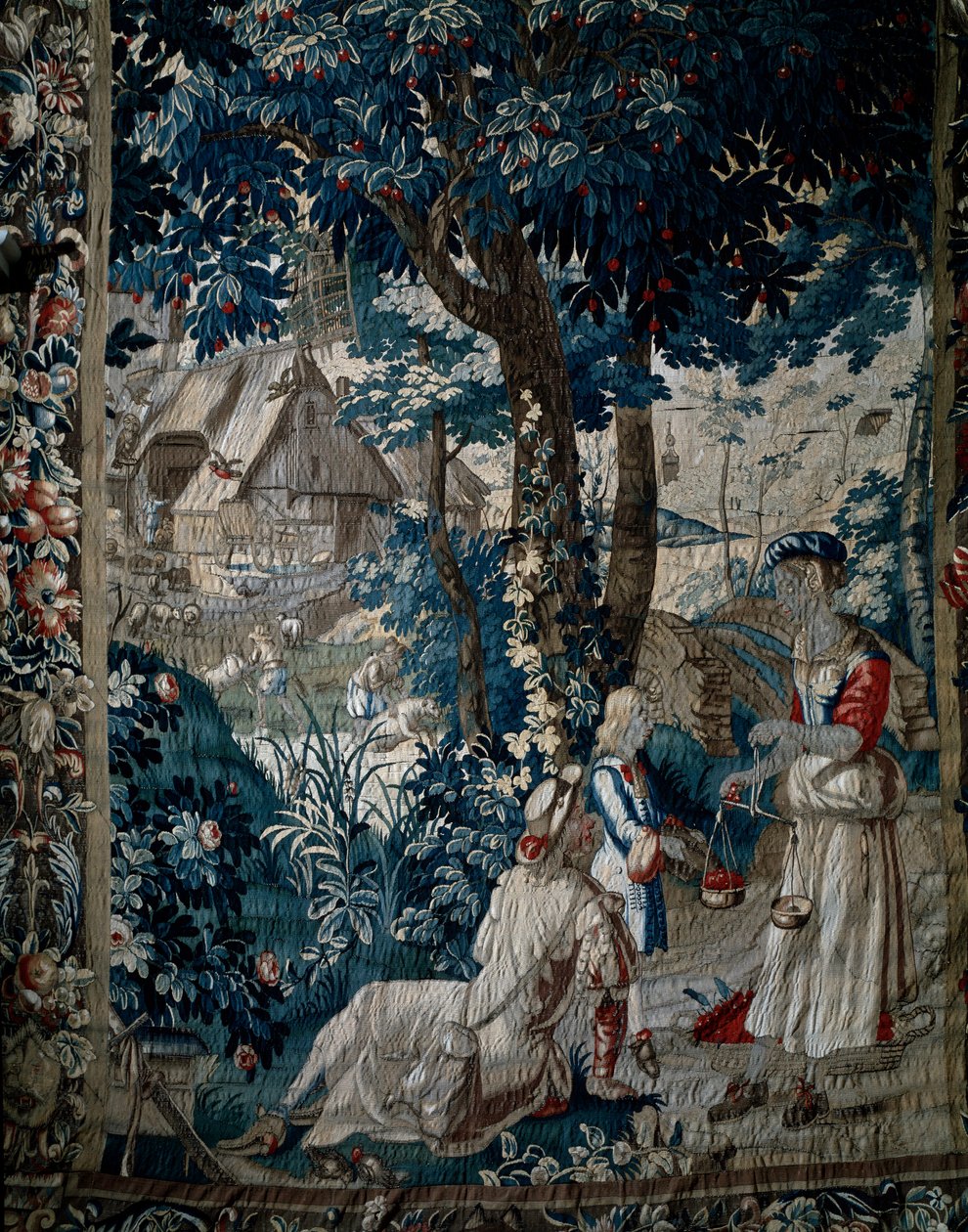 Sommar, säljer körsbär (gobeläng) av French School