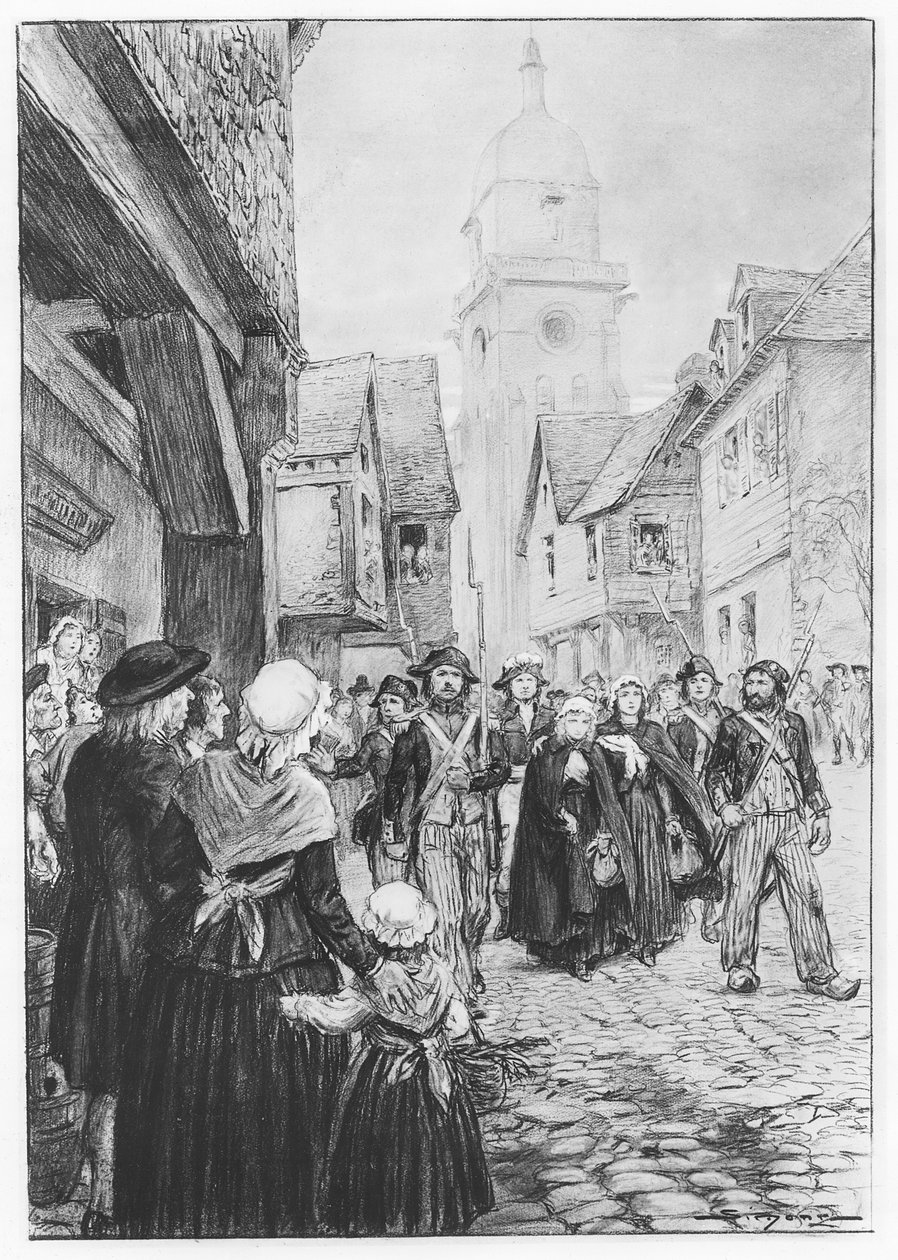 Gripandet av Lucile de Chateaubriand (litho) av French School