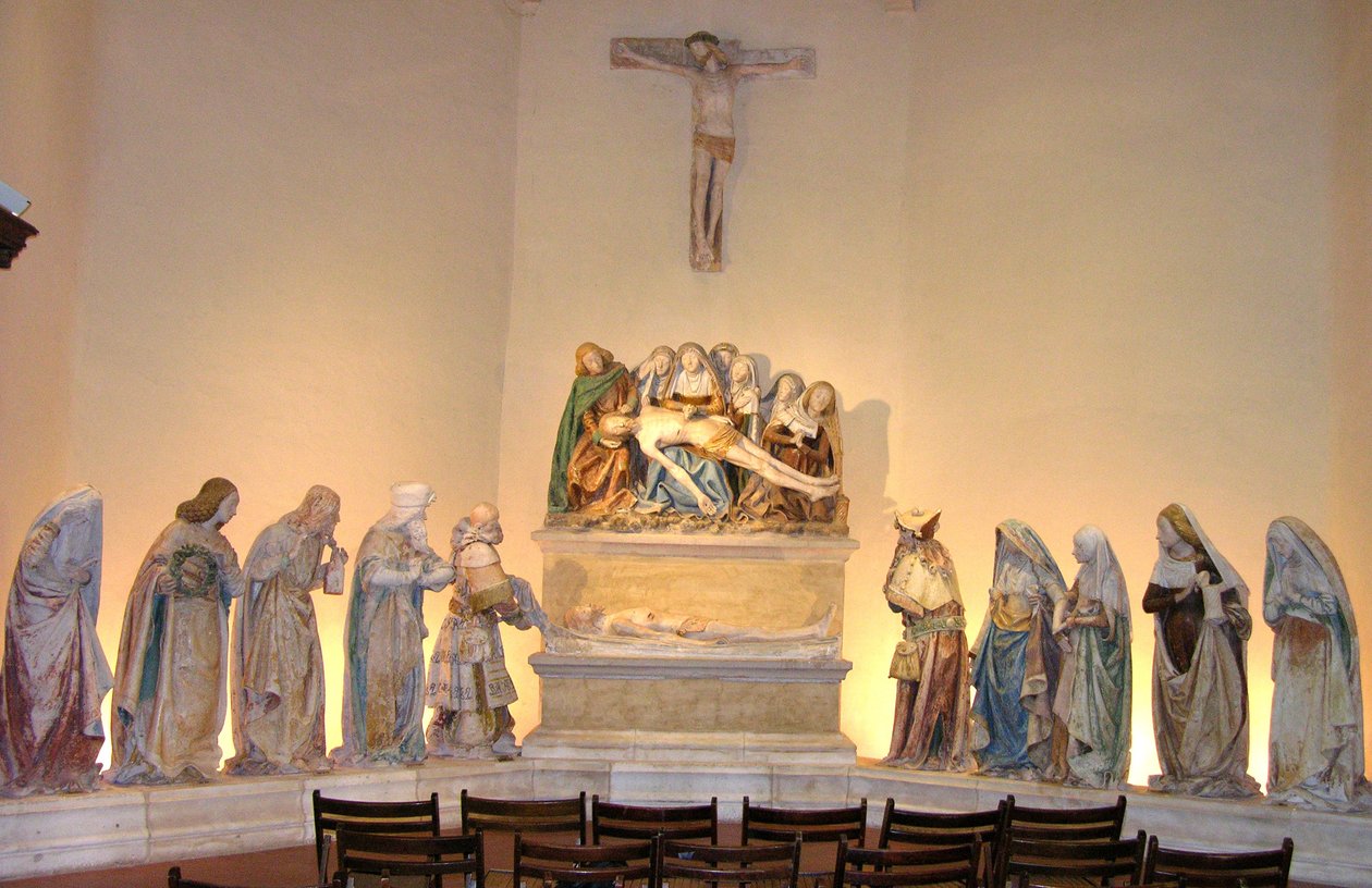 Gravläggningen, 1490 (målad sten) av French School