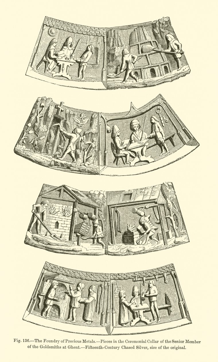 Gjuteriet av ädla metaller (gravyr) av French School