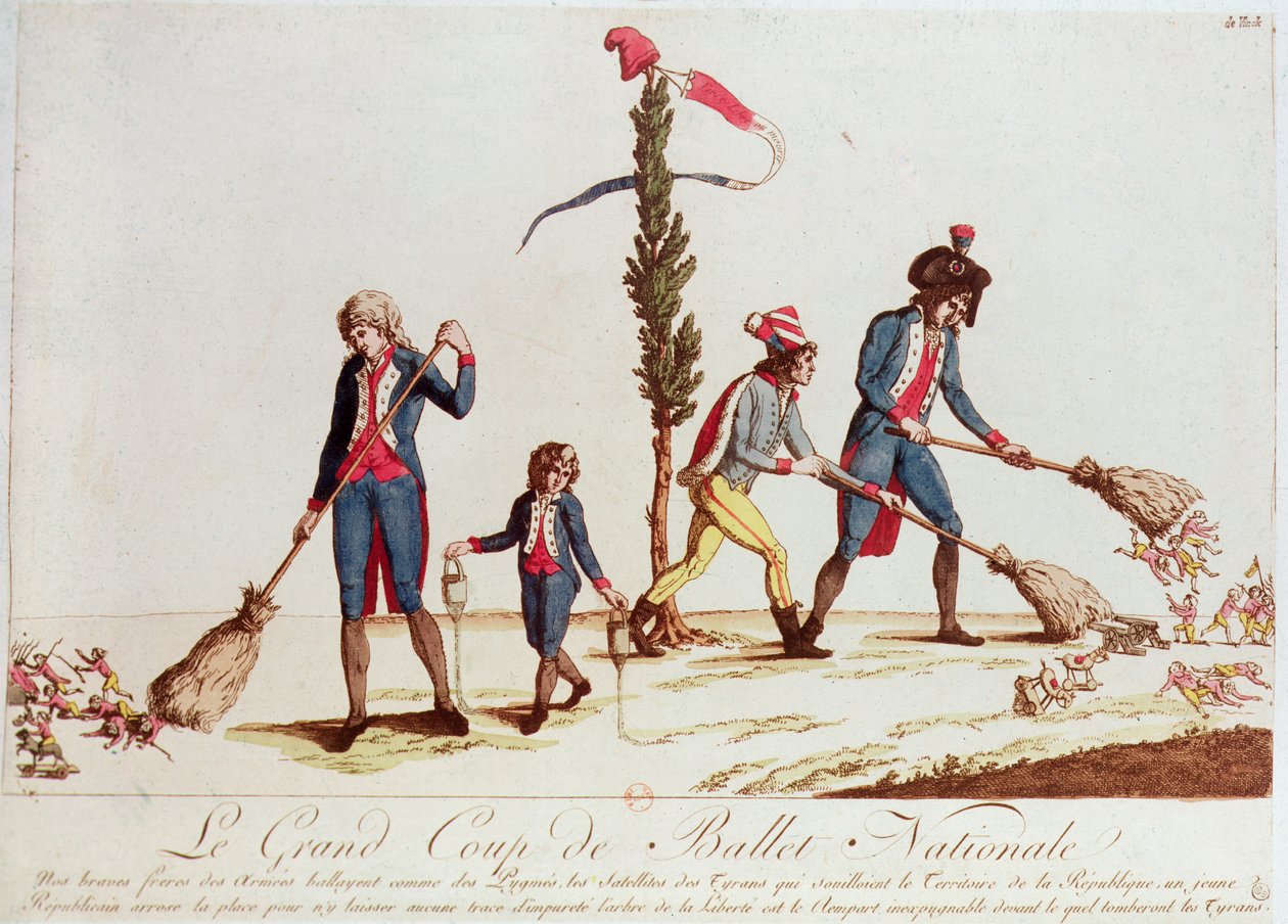 The Great National Sweeping Up (färggravyr) av French School
