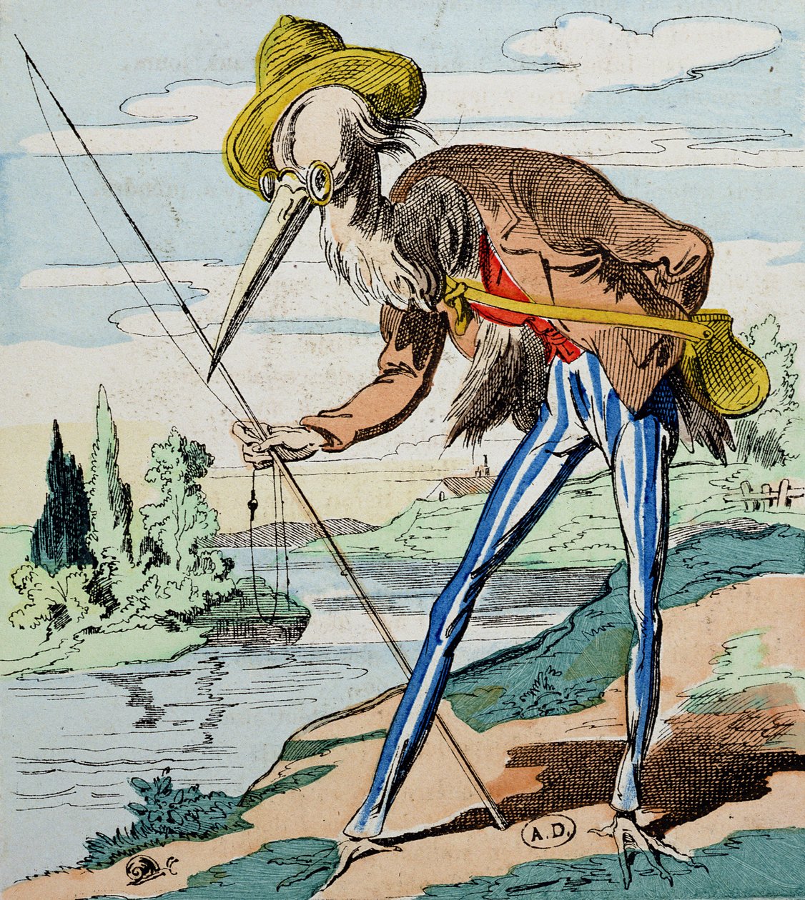 Hägern, från Fables de la Fontaine av French School