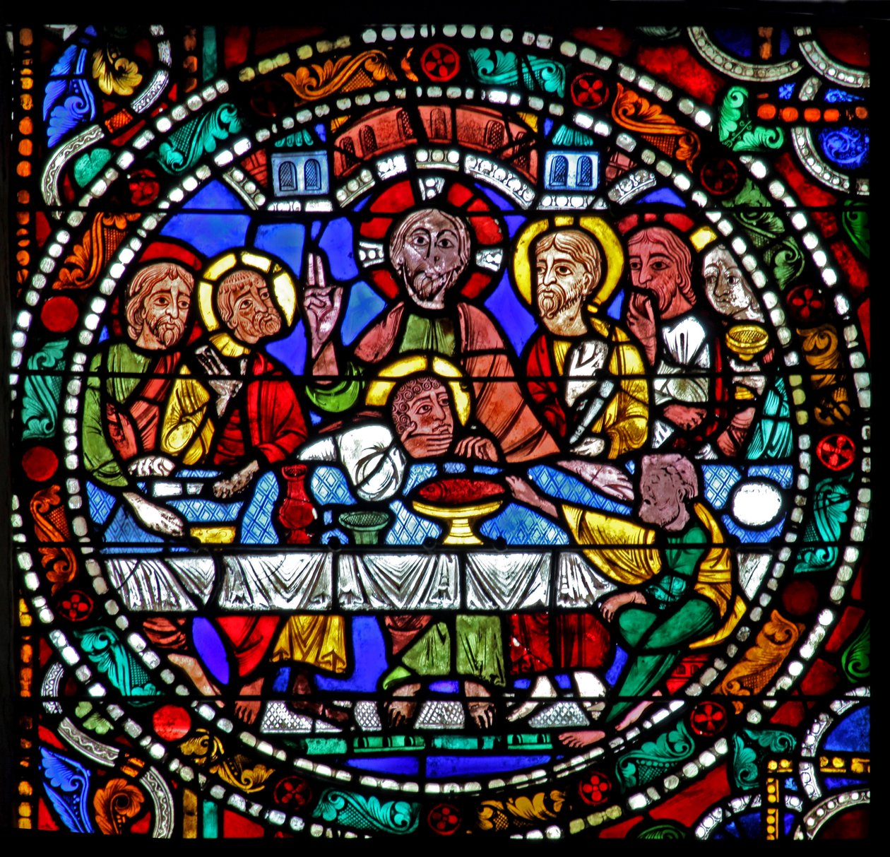 The Passion window: Last Supper (w51) av French School