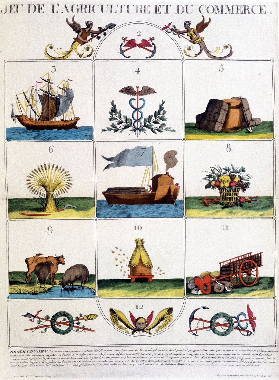 Spelet jordbruk och handel. av French School