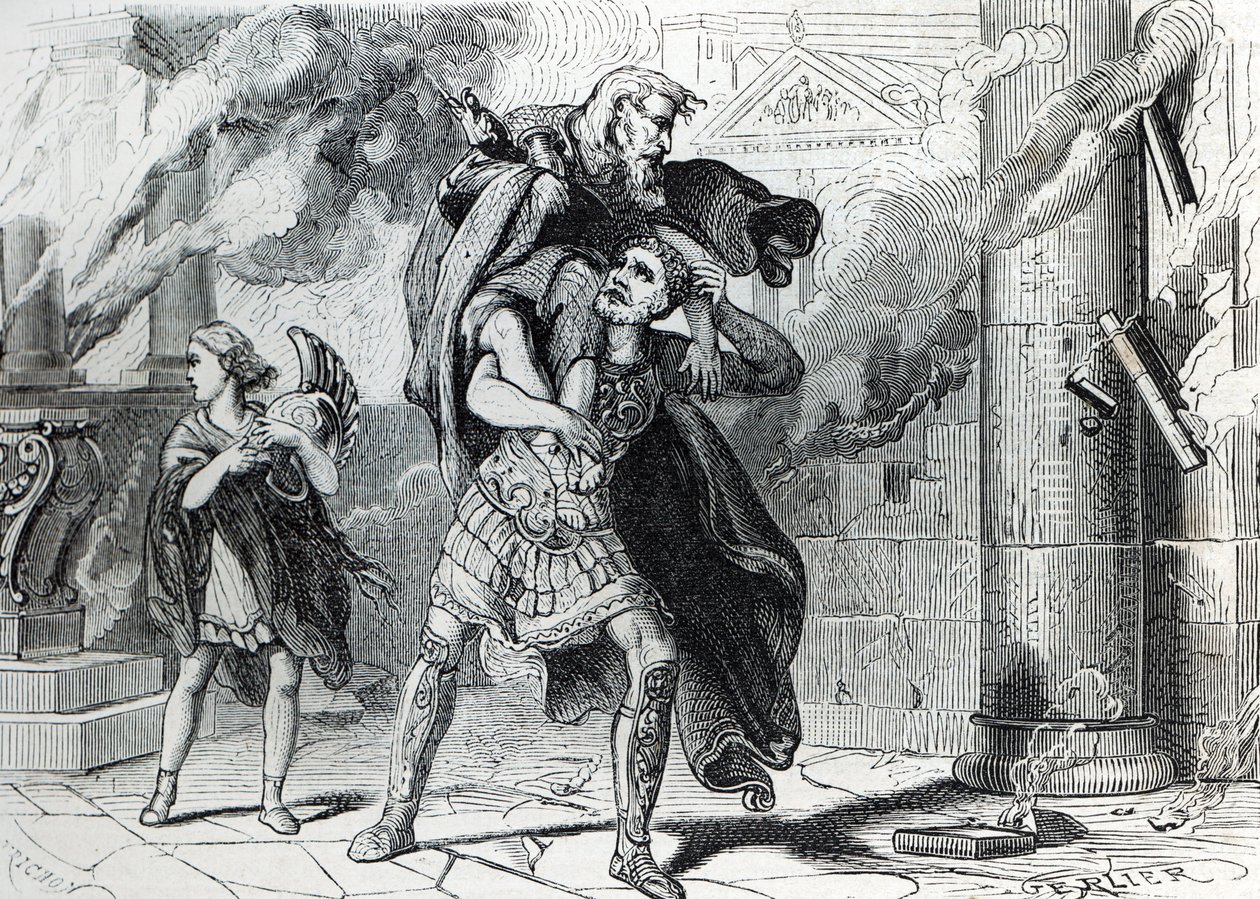 Trojanläcka (gravyr) 1864 av French School