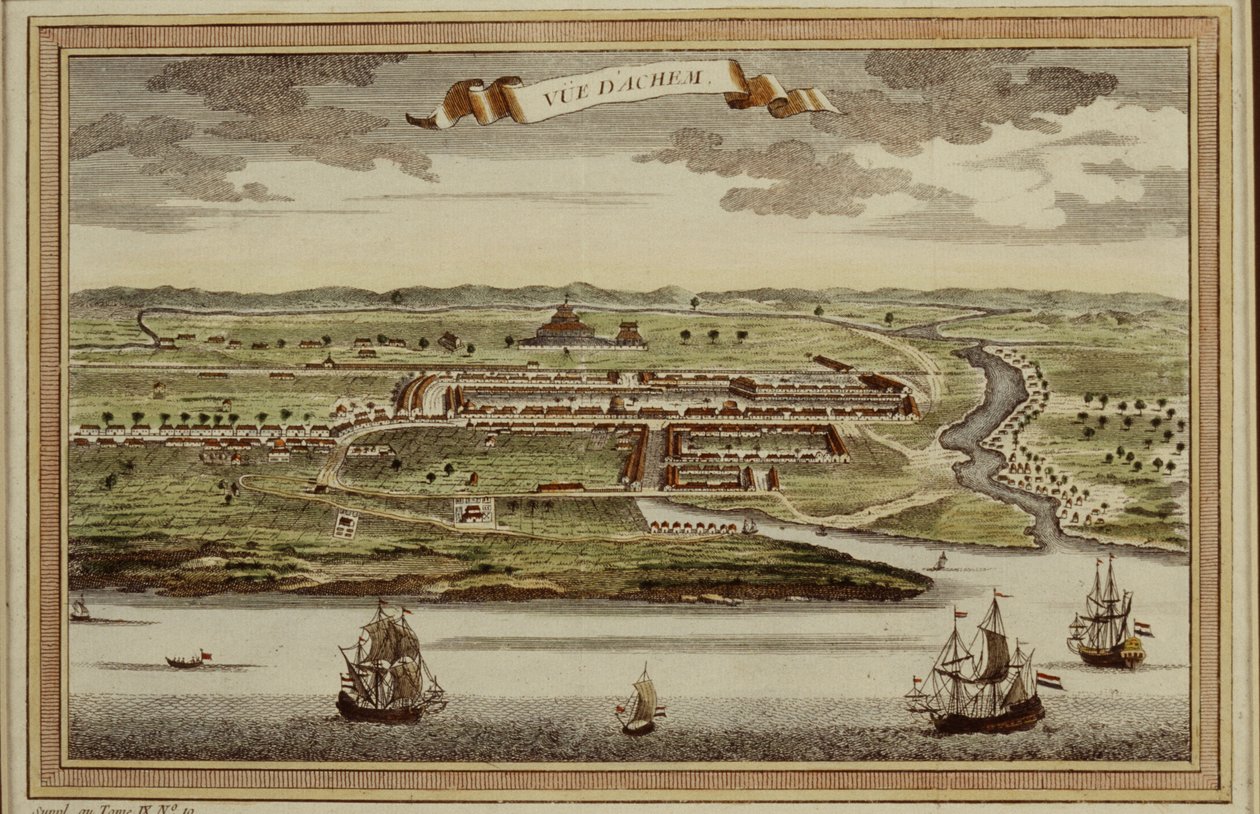 Vy över Banda Aceh, Sumatra, Indonesien av French School