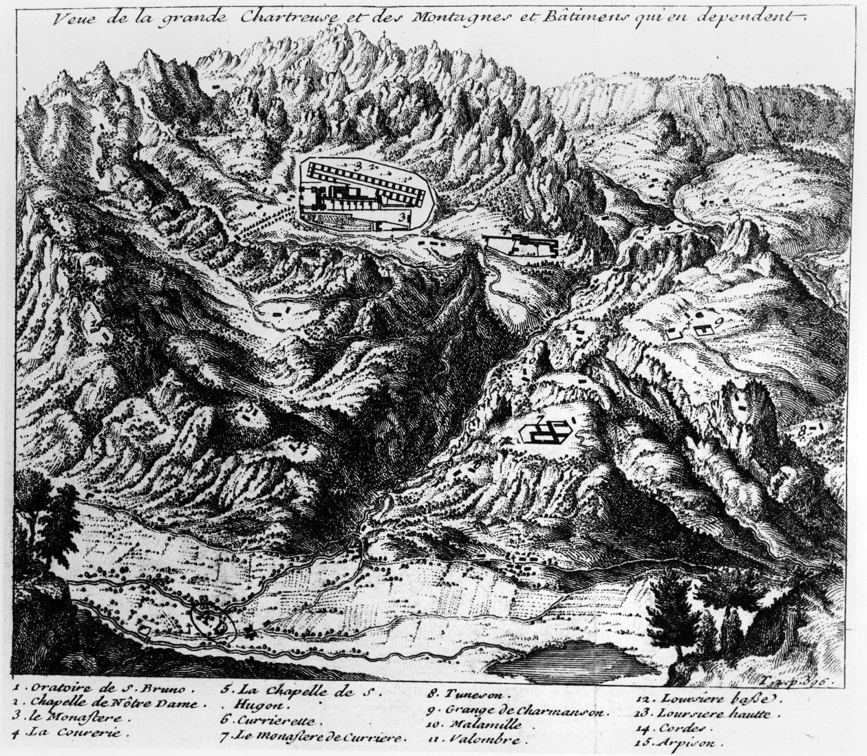 Utsikt över La Grande Chartreuse av French School