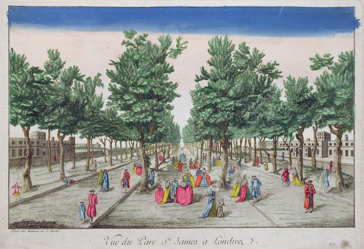 Vy över St. James Park, London av French School