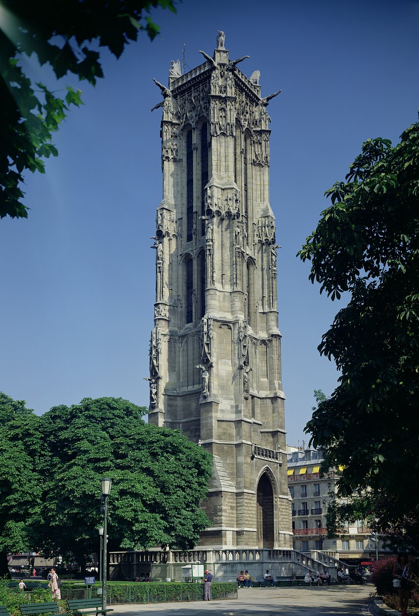 Utsikt över Tour Saint-Jacques, 1508-22 av French School