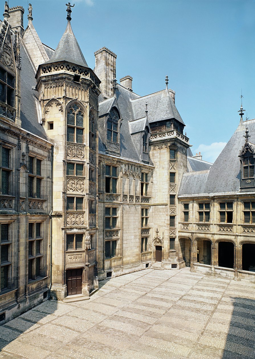 Utsikt över innergården, 1443-51 av French School