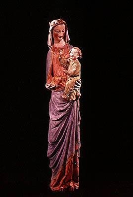 Virgin and Child (polykromt trä) av French School