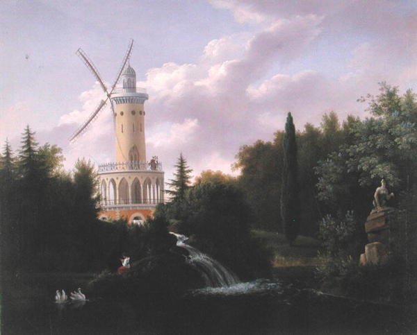 Väderkvarn vid Folie-Beaujon i Paris, c.1830 av French School