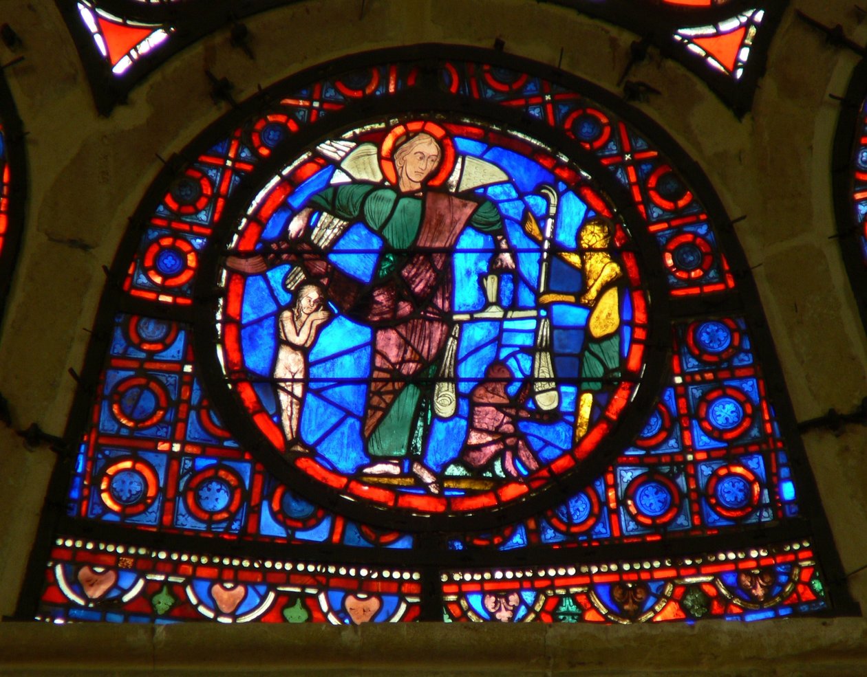 Fönster Ww föreställande St Michael av French School