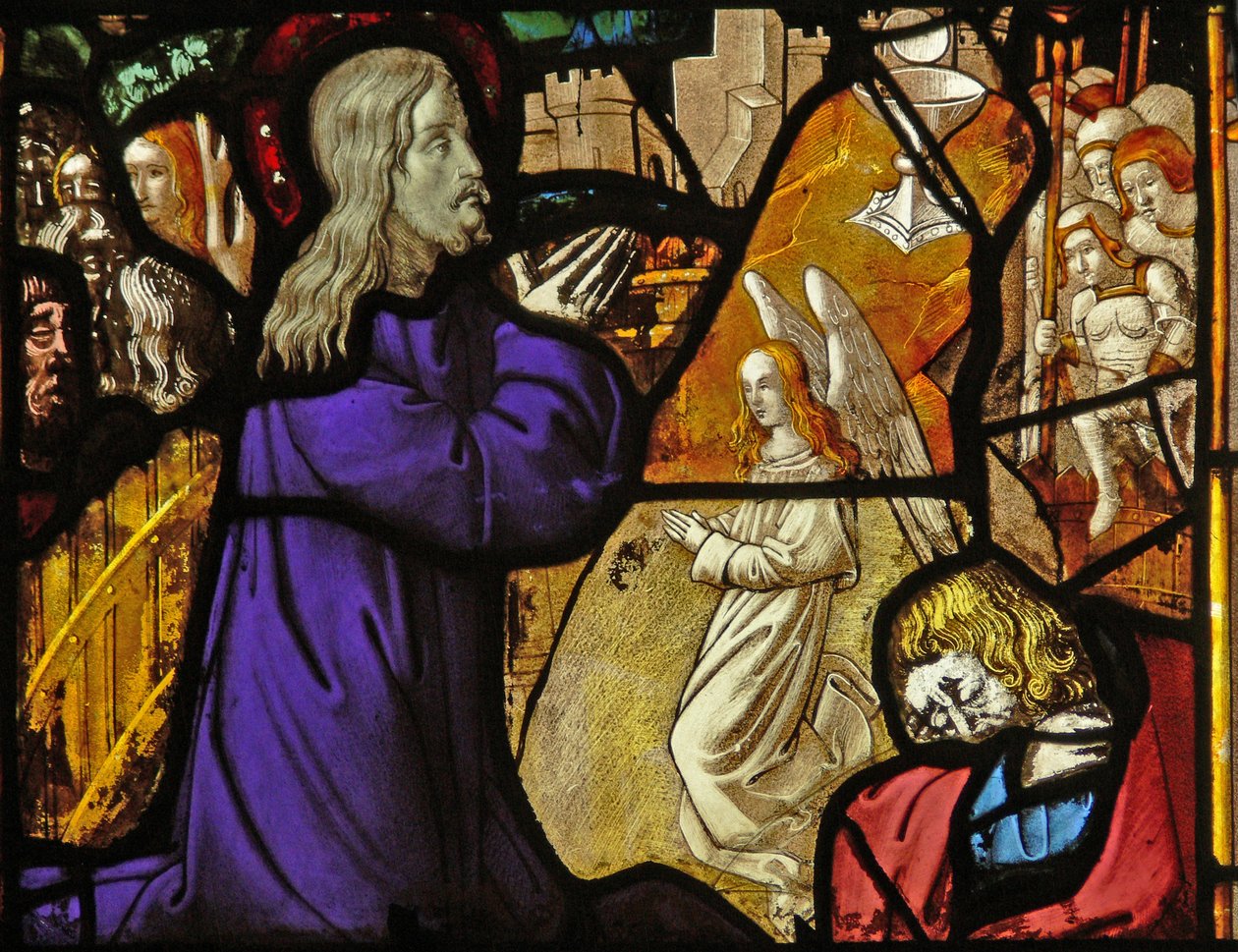 Fönster w10 föreställande Kristus i Getsemane av French School