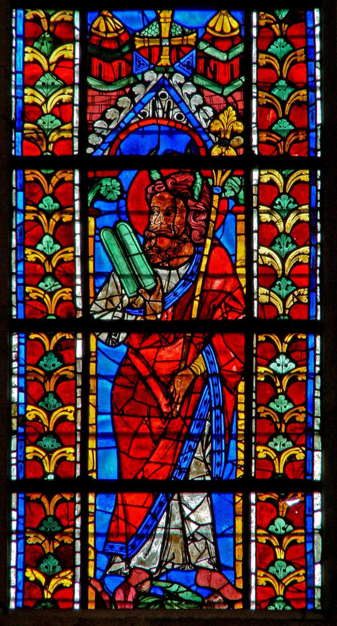 Fönster w211 föreställande Moses av French School
