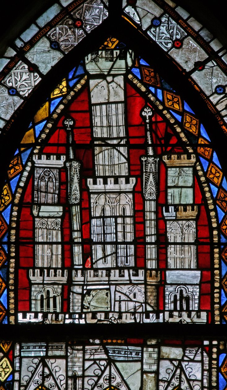 Fönster w9 föreställande en baldakin av French School