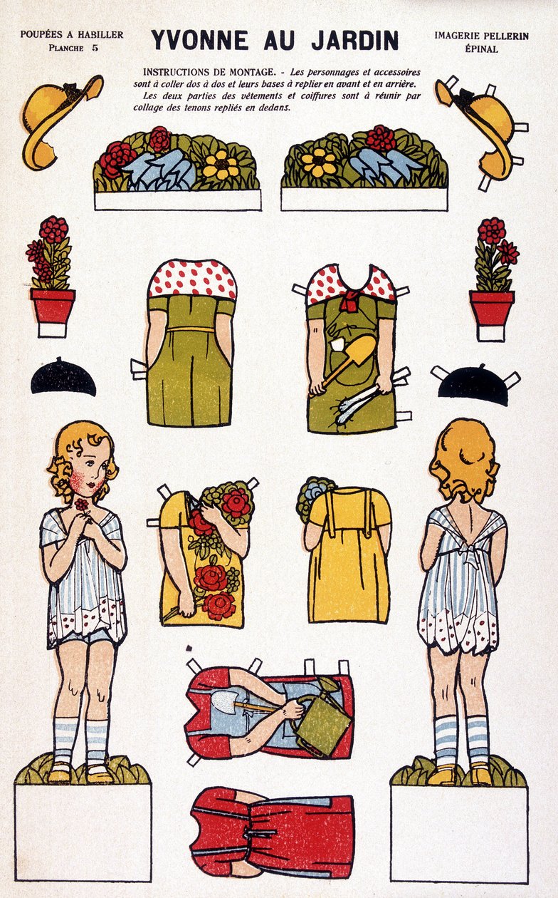 Yvonne i trädgården: decoupage. 1800-talet. av French School