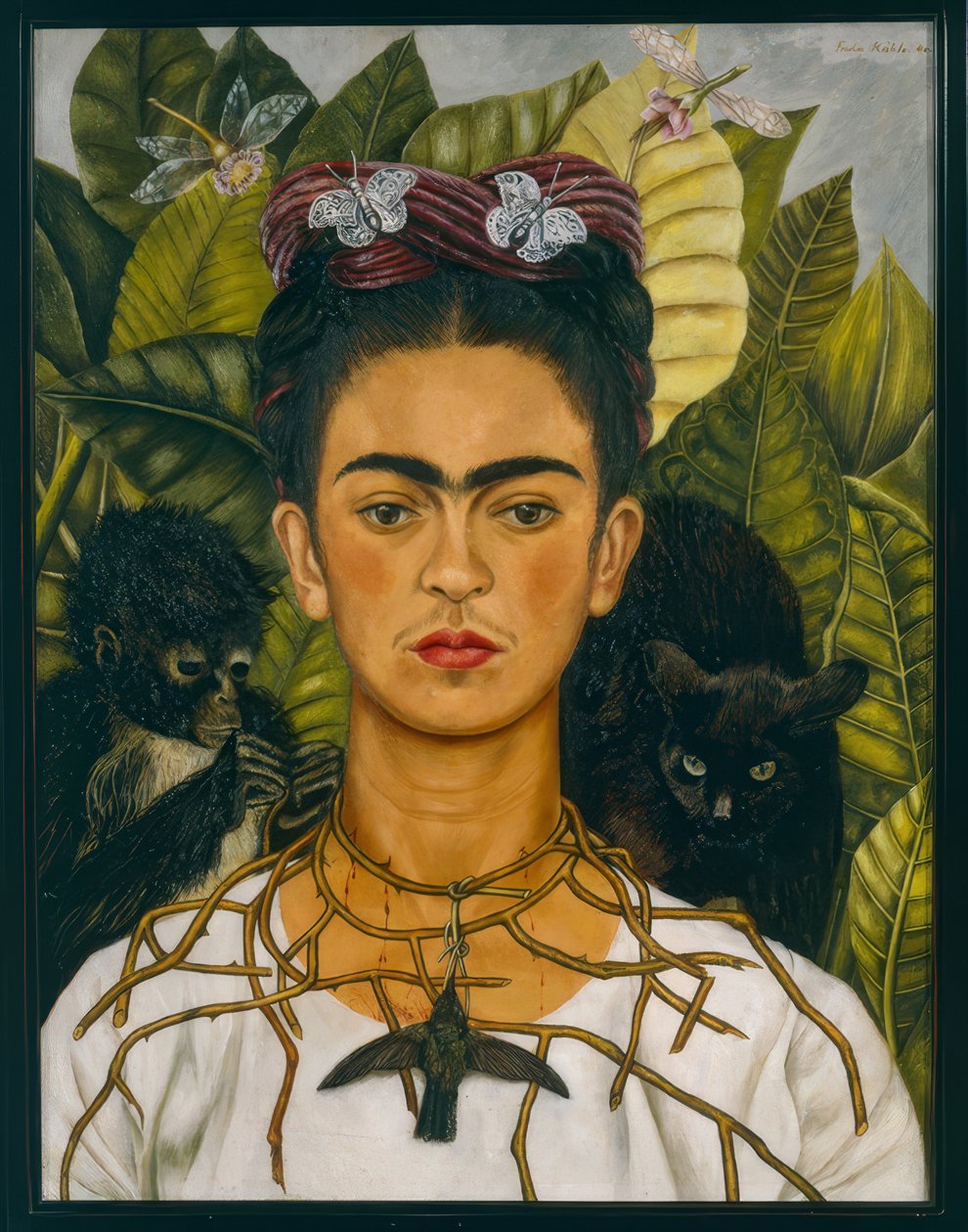 Self-portrait med taggig krage av Frida Kahlo