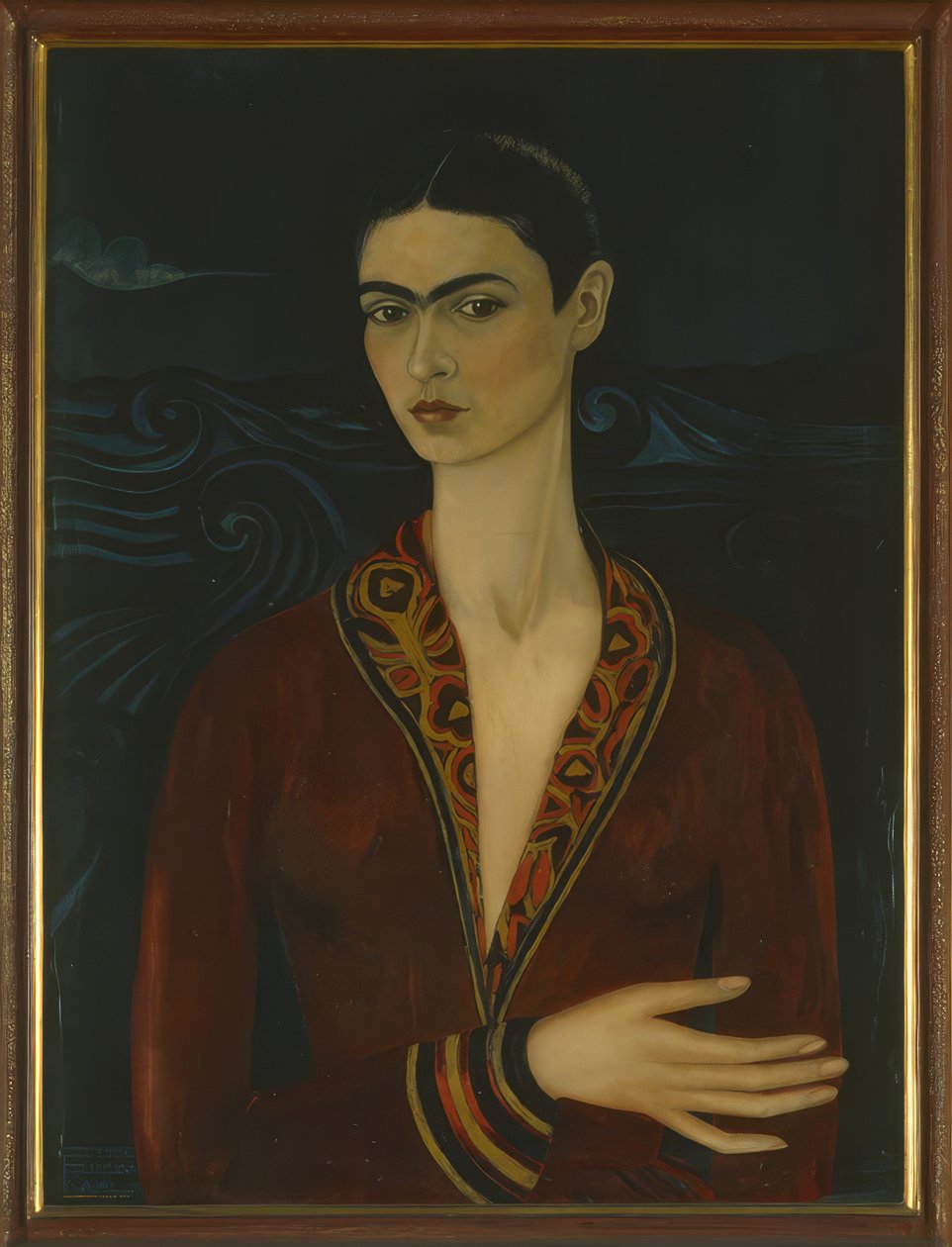 Self-Portrait iklädd sammetsklänning av Frida Kahlo