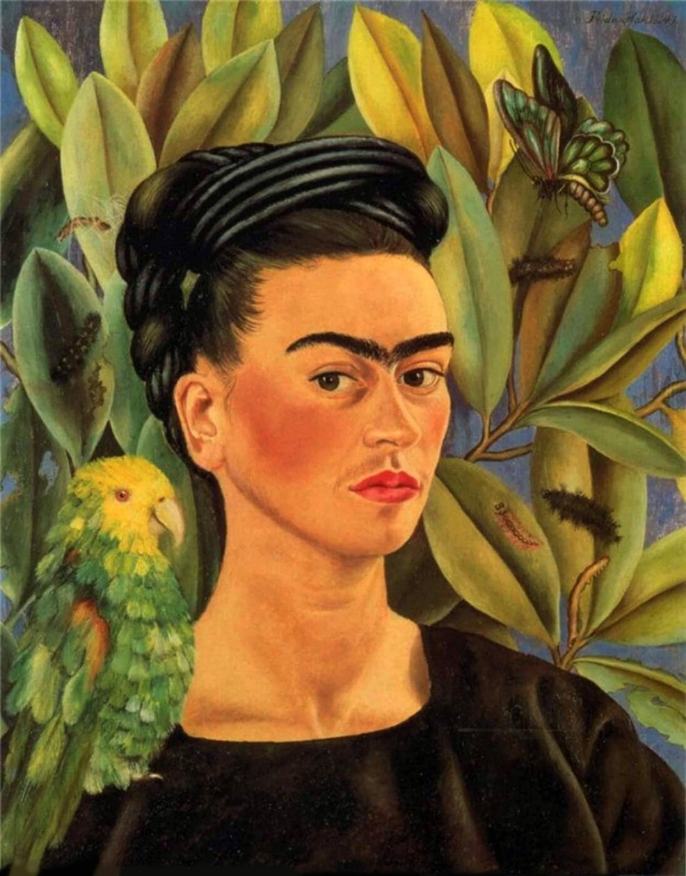 Självporträtt med Bonito av Frida Kahlo