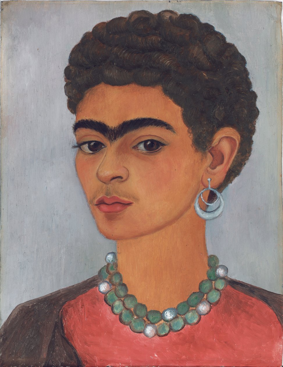 Självporträtt med lockigt hår av Frida Kahlo