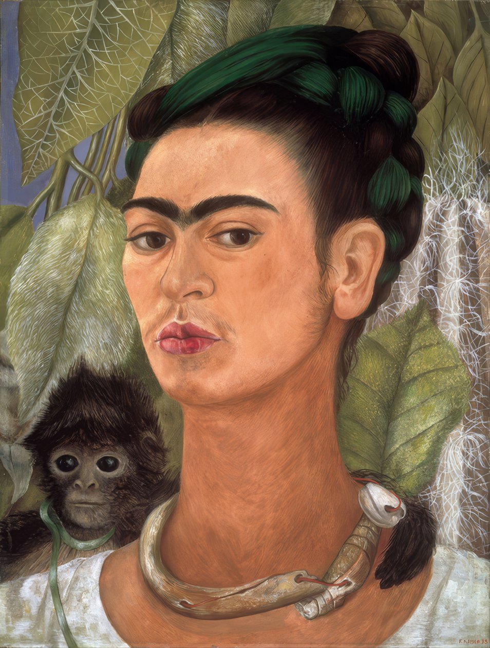 Självporträtt med apa av Frida Kahlo