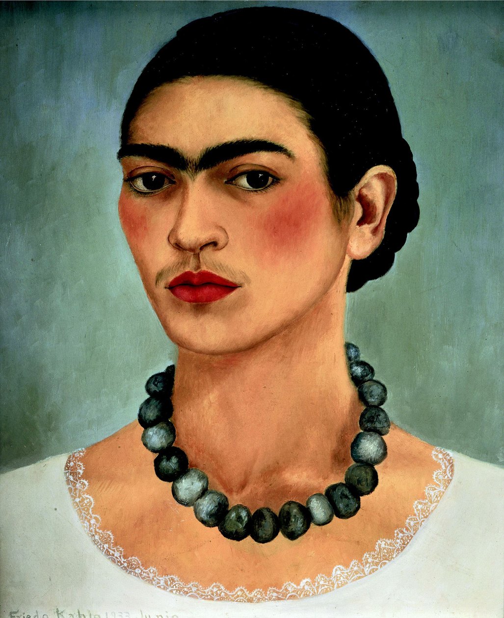 Self-Portrait med halsband av Frida Kahlo