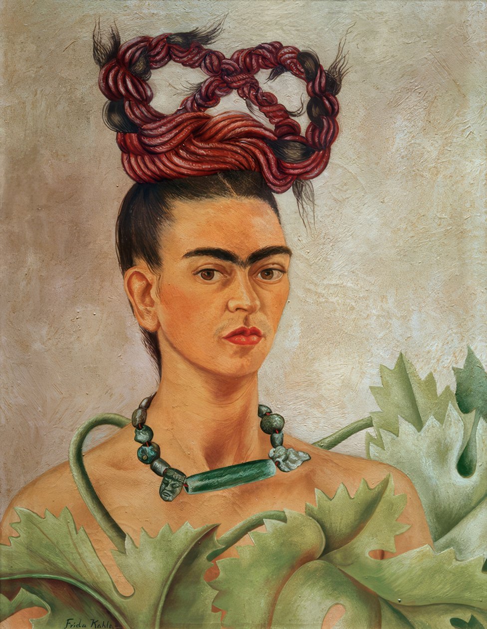 Självporträtt med platå av Frida Kahlo
