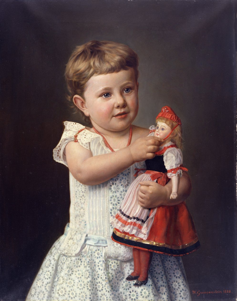 Konstnärens barnbarn, Olga Graupenstein, 1888 av Friederich Wilhelm Graupenstein