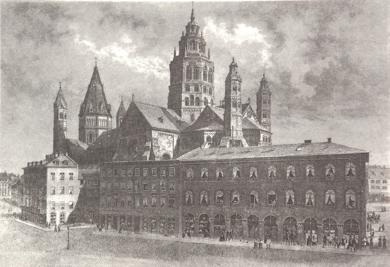 Westwork av Mainz katedral av Pierre Joseph Redouté