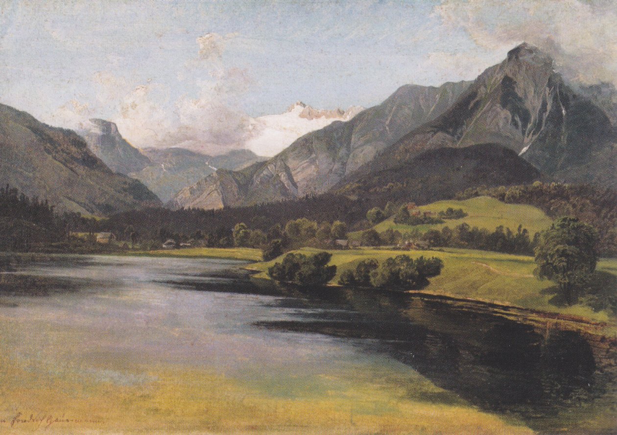 Der Altauseer See mit dem Dachstein av Friedrich Gauermann