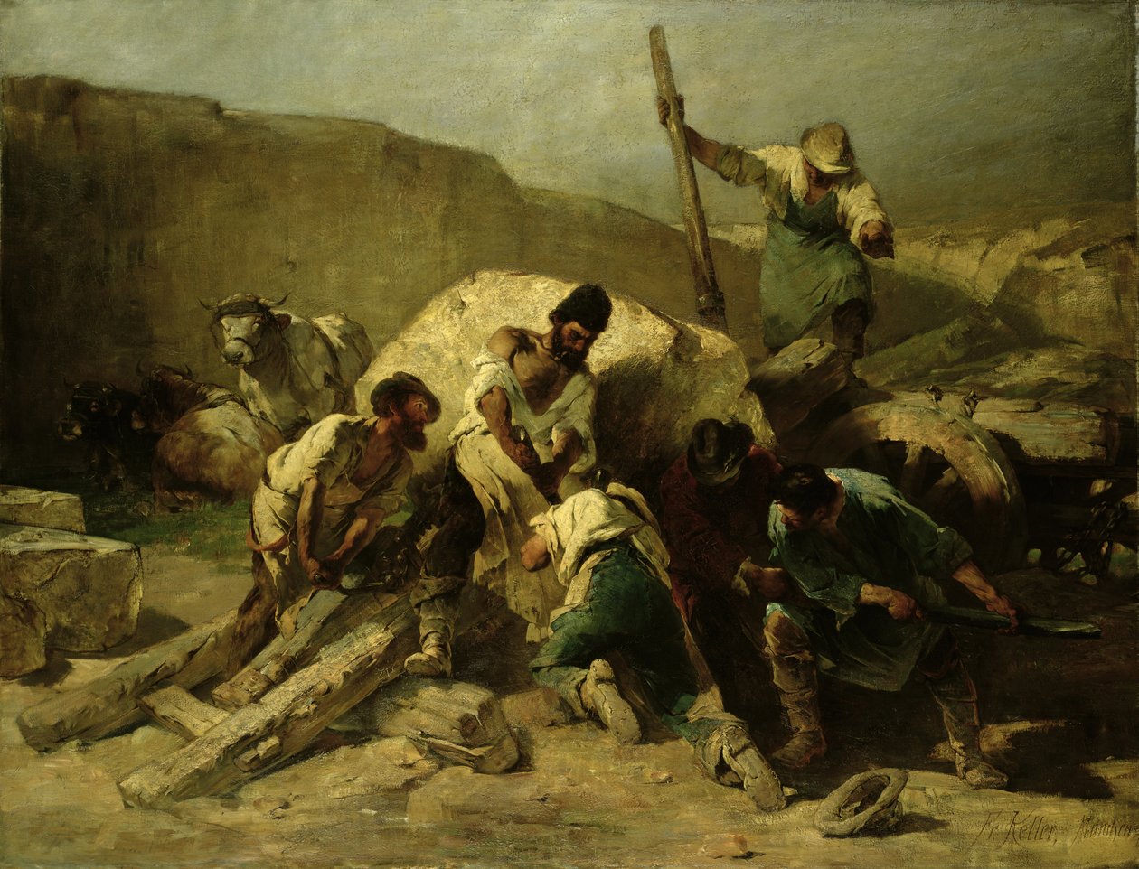 Transportera stenblock av Friedrich von Keller